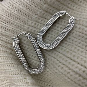 Celine Edwige Crystal Rhodium Hoops